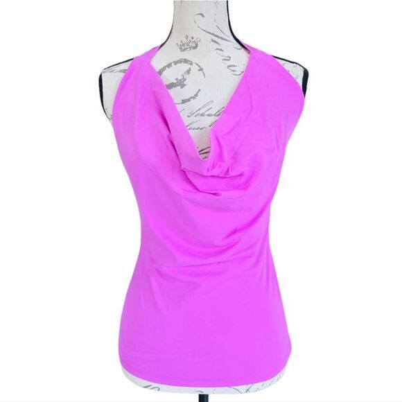 Susana Monaco -1636 NWT Cowl Halter Top in Bubble Purple Pink Size Small - Picture 3 of 8